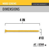 DECKMATE #10 x 4 in. Tan Star Flat Head Square Drive Deck Screw 1 lb.-Box (44-Piece)