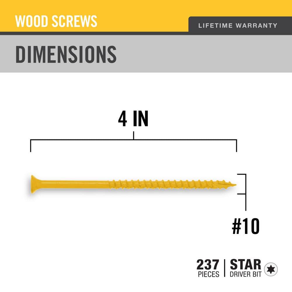 DECKMATE #10 x 4 in. Tan Flat Head Square Drive Deck Screw 5 lbs.-Box (237-Piece)