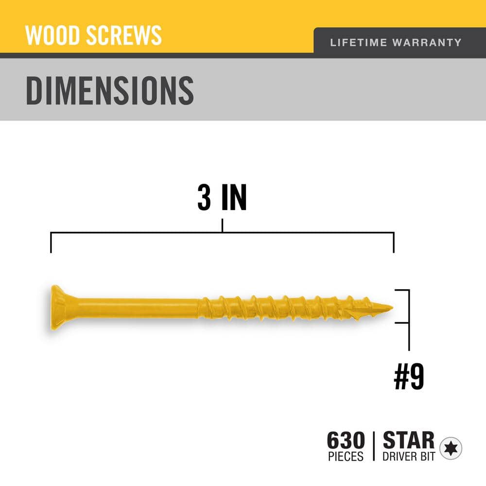 DECKMATE #9 x 3 in. Tan Star Flat-Head Wood Deck Screw 5 lbs.-Box (365-Piece)