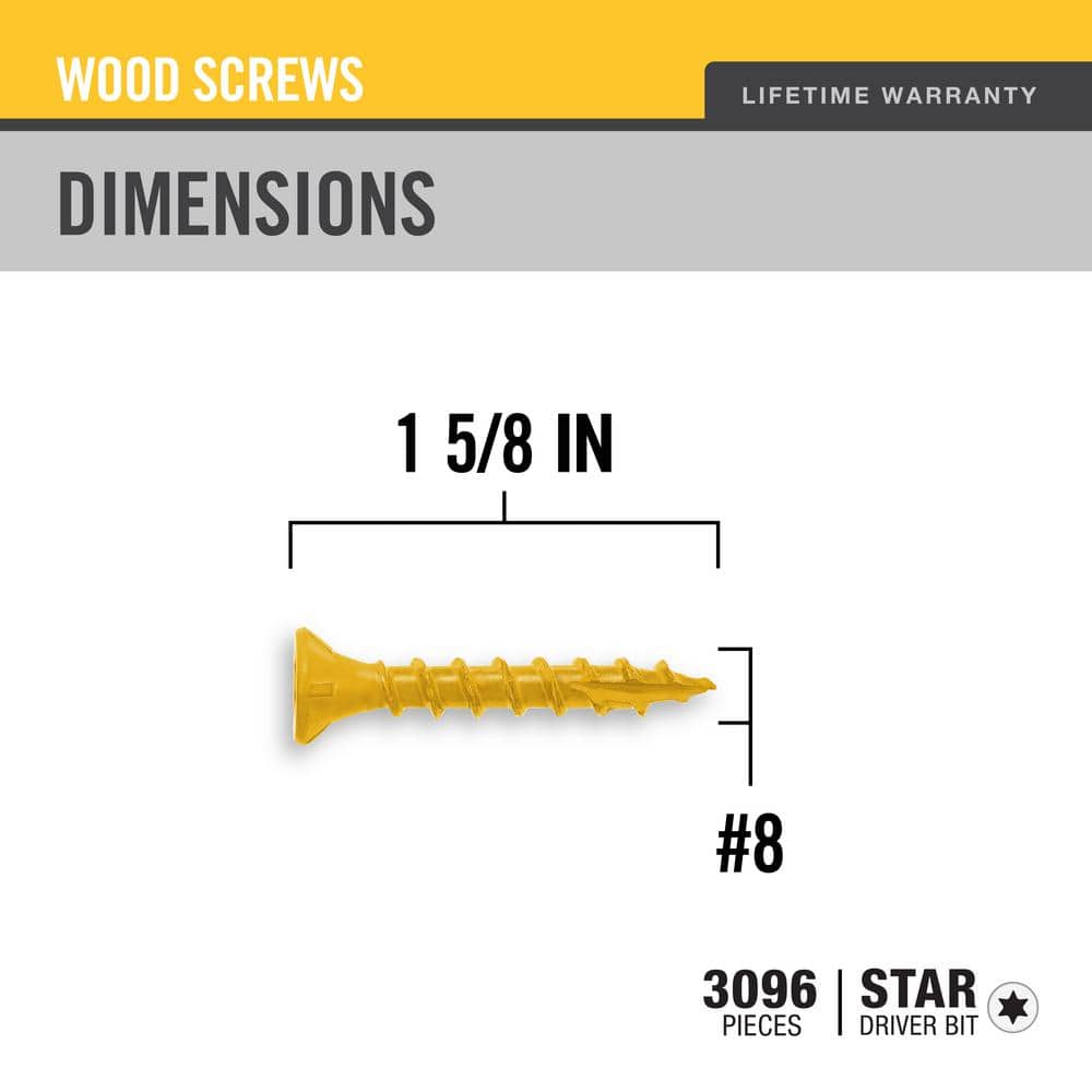DECKMATE #8 x 1-5/8 in. Tan Star Flat Head Wood Deck Screw 25 lbs. Box (3096-Pieces)