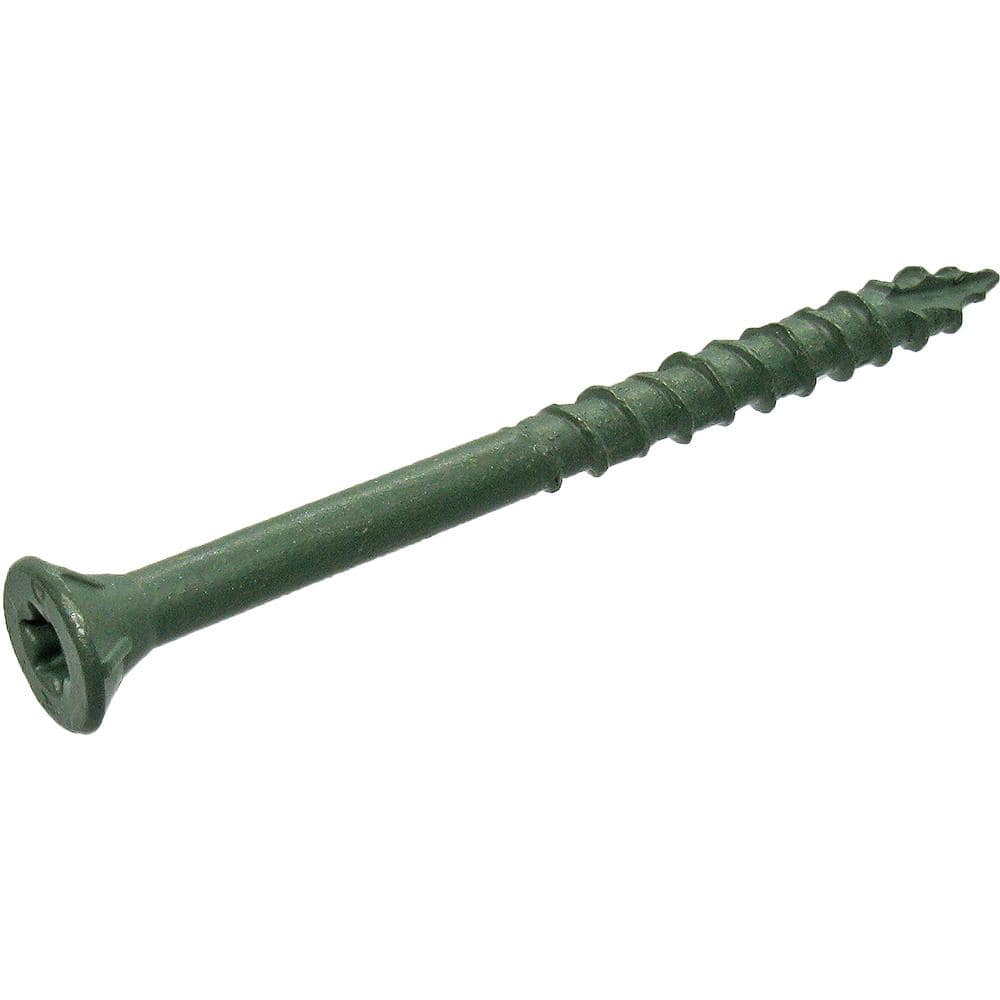 DECKMATE #9 x 2-1/2 in. Green Exterior Self-Starting Star Flat-Head Wood Deck Screws 1 lbs. box (73 pcs)