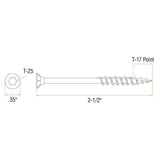 DECKMATE #9 x 2-1/2 in. Green Exterior Self-Starting Star Flat-Head Wood Deck Screws 1 lbs. box (73 pcs)