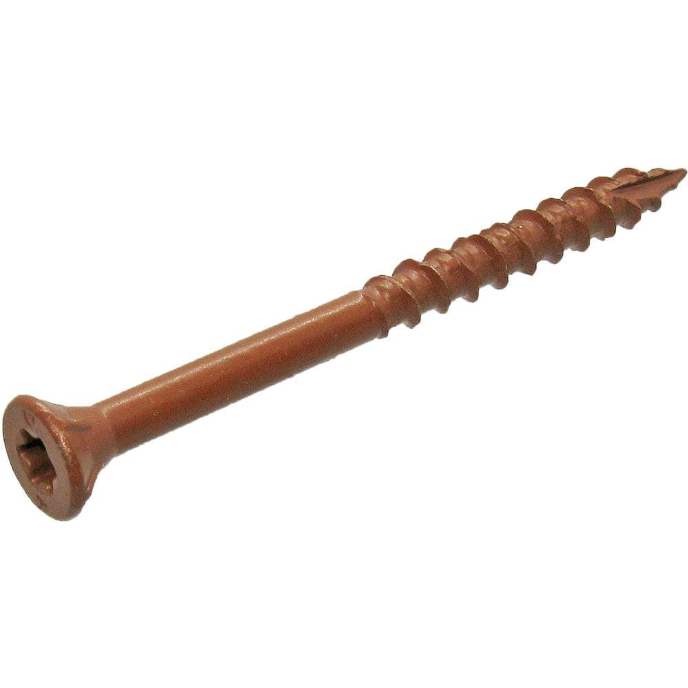 DECKMATE #9 x 2-1/2 in. Red Exterior Self-Starting Star Flat-Head Wood Deck Screws25 lbs box (1823 pcs)