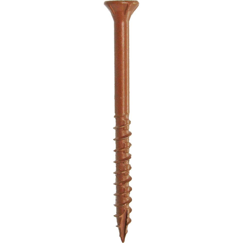 DECKMATE #9 x 2-1/2 in. Red Exterior Self-Starting Star Flat-Head Wood Deck Screws25 lbs box (1823 pcs)