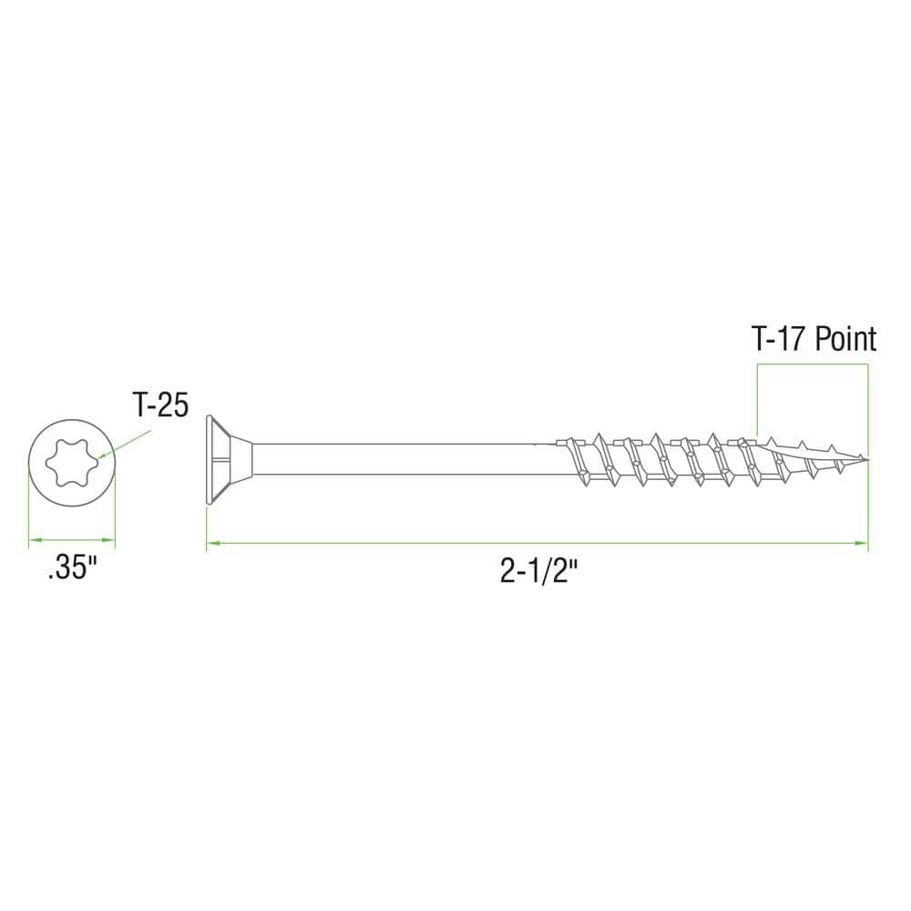 DECKMATE #9 x 2-1/2 in. Red Exterior Self-Starting Star Flat-Head Wood Deck Screws25 lbs box (1823 pcs)