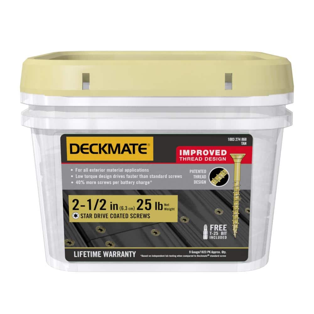 DECKMATE #9 x 2-1/2 in. Star Drive Flat Head Wood Deck Screws (25 lb.-Pack)