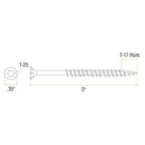 DECKMATE #9 x 3 in. Green Exterior Self-Starting Star Flat-Head Wood Deck Screws 25 lbs box (1543 pcs)