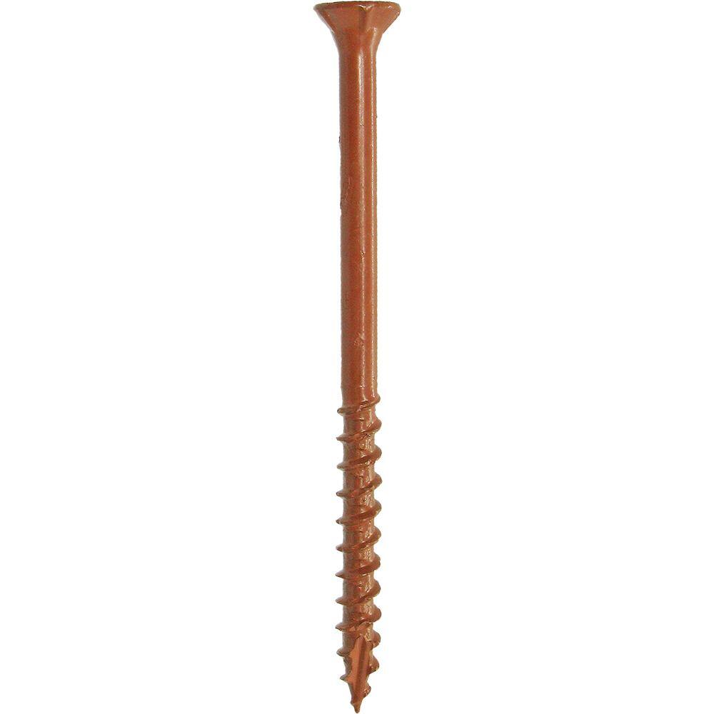 DECKMATE #9 x 3 in. Red Exterior Self-Starting Star Flat-Head Wood Deck Screws 10 lbs. box (618 pcs)