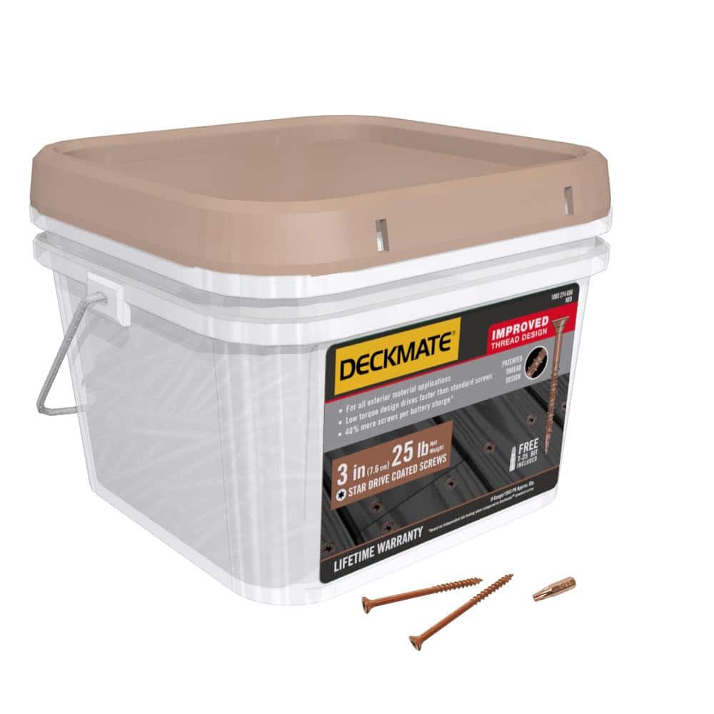 DECKMATE #9 x 3 in. Star Flat-Head Wood Deck Screws 25 lbs box (1543 pcs)