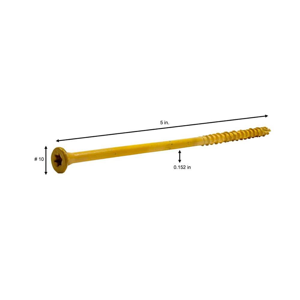 DECKMATE #10 x 5 in. Star Flat-Head Wood Deck Screws (50-Count)