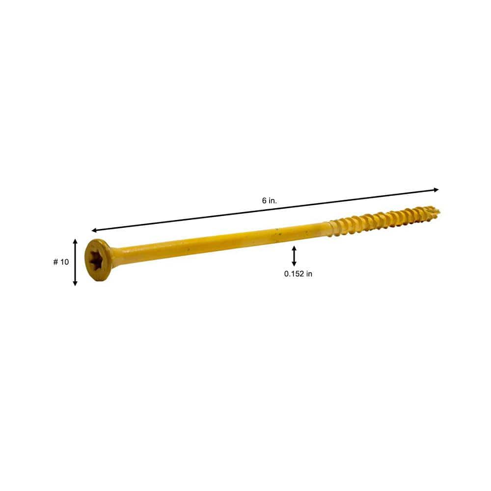 DECKMATE #10 x 6 in. Star Flat-Head Wood Deck Screws (50-Count)