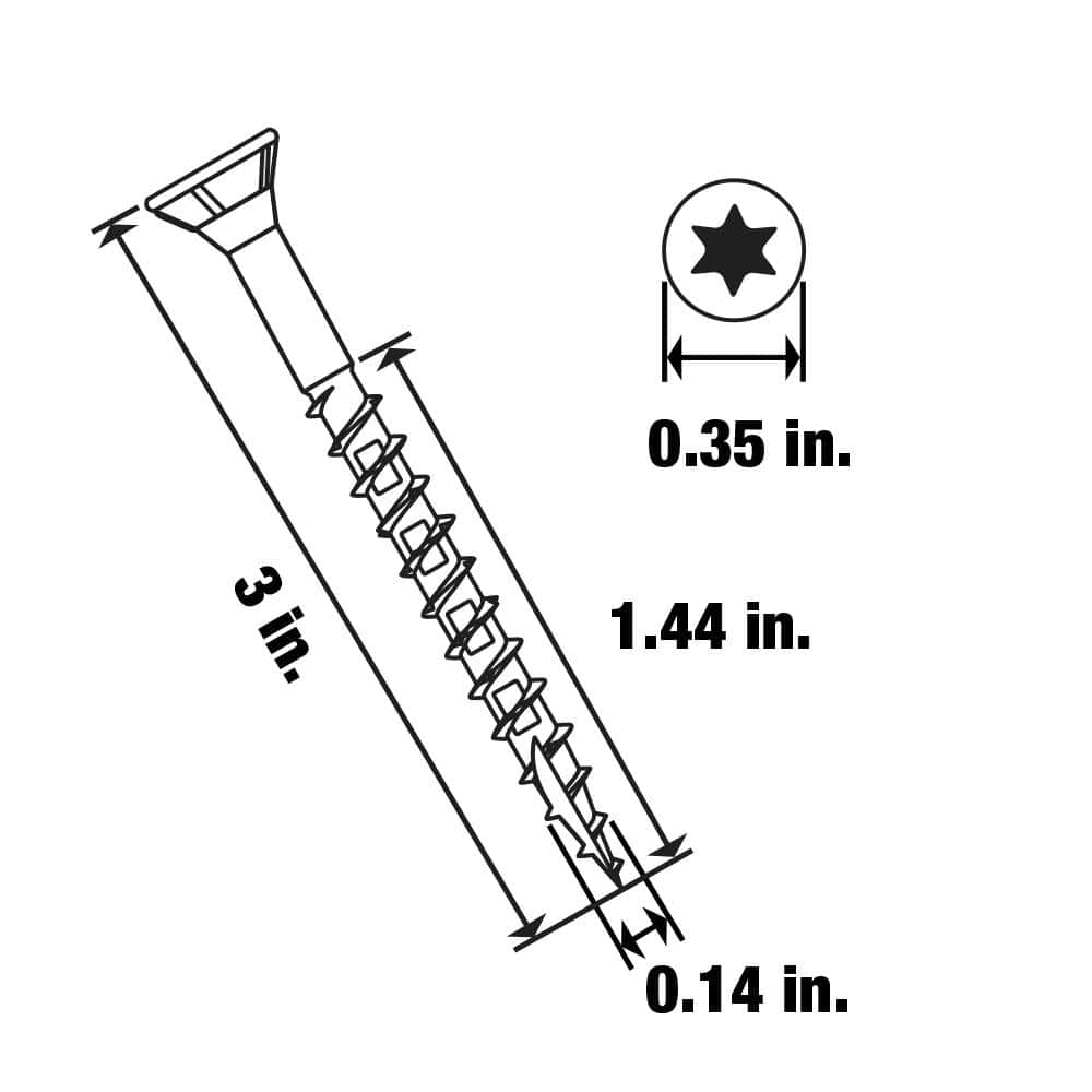 DECKMATE Marine Grade Stainless Steel #10 X 3 in. Wood Deck Screw 5lb (Approximately 315 Pieces)