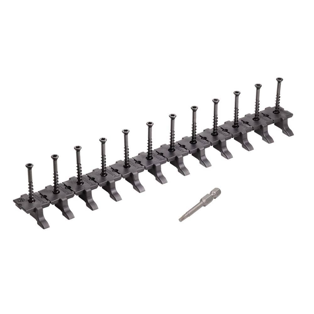 DECKMATE Collated Universal Hidden Deck Fasteners for Grooved Decking Black 55 sq. ft. Coverage (96-Pack)
