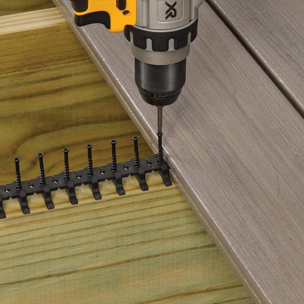 DECKMATE Collated Universal Hidden Deck Fasteners for Grooved Decking Black 55 sq. ft. Coverage (96-Pack)