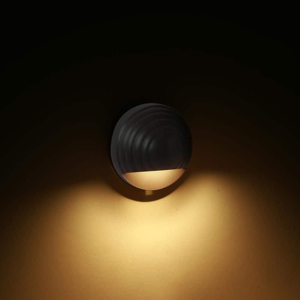 Deckorators 3.5 in. x 3.5 in. Black Round Post Sconce