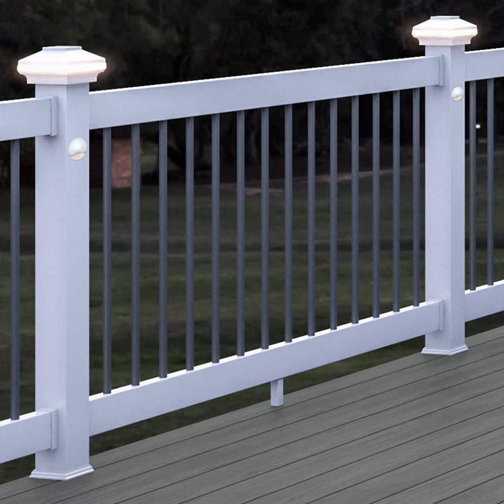 Deckorators 3.5 in. x 3.5 in. White Round Post Sconce