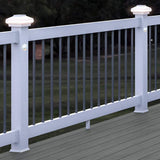Deckorators 3.5 in. x 3.5 in. White Round Post Sconce