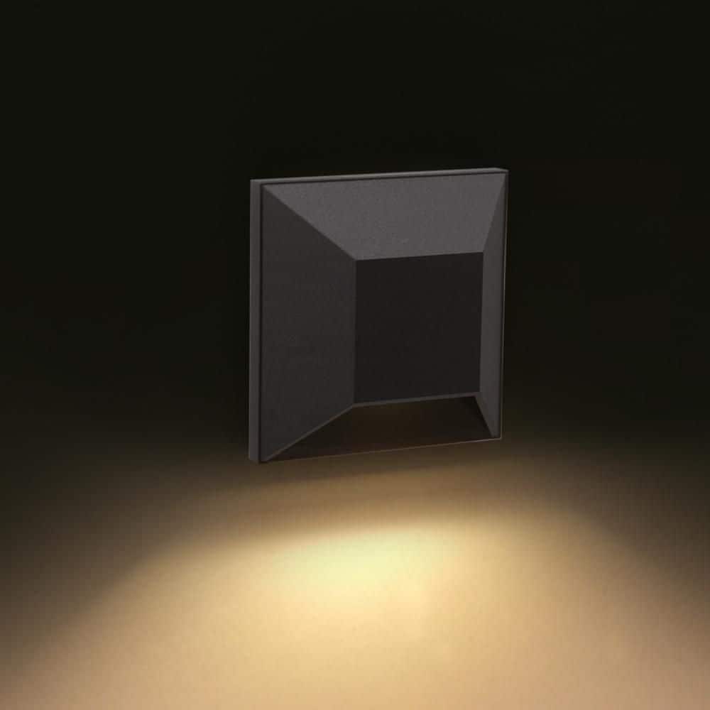 Deckorators 3.5 in. x 3.5 in. Black LED Square Post Sconce