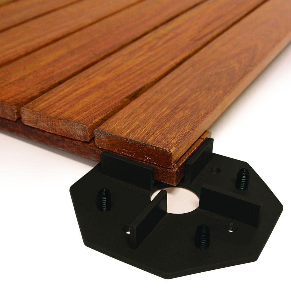 DeckWise WiseTile Shadowline Black Hardwood Deck Tile Connector