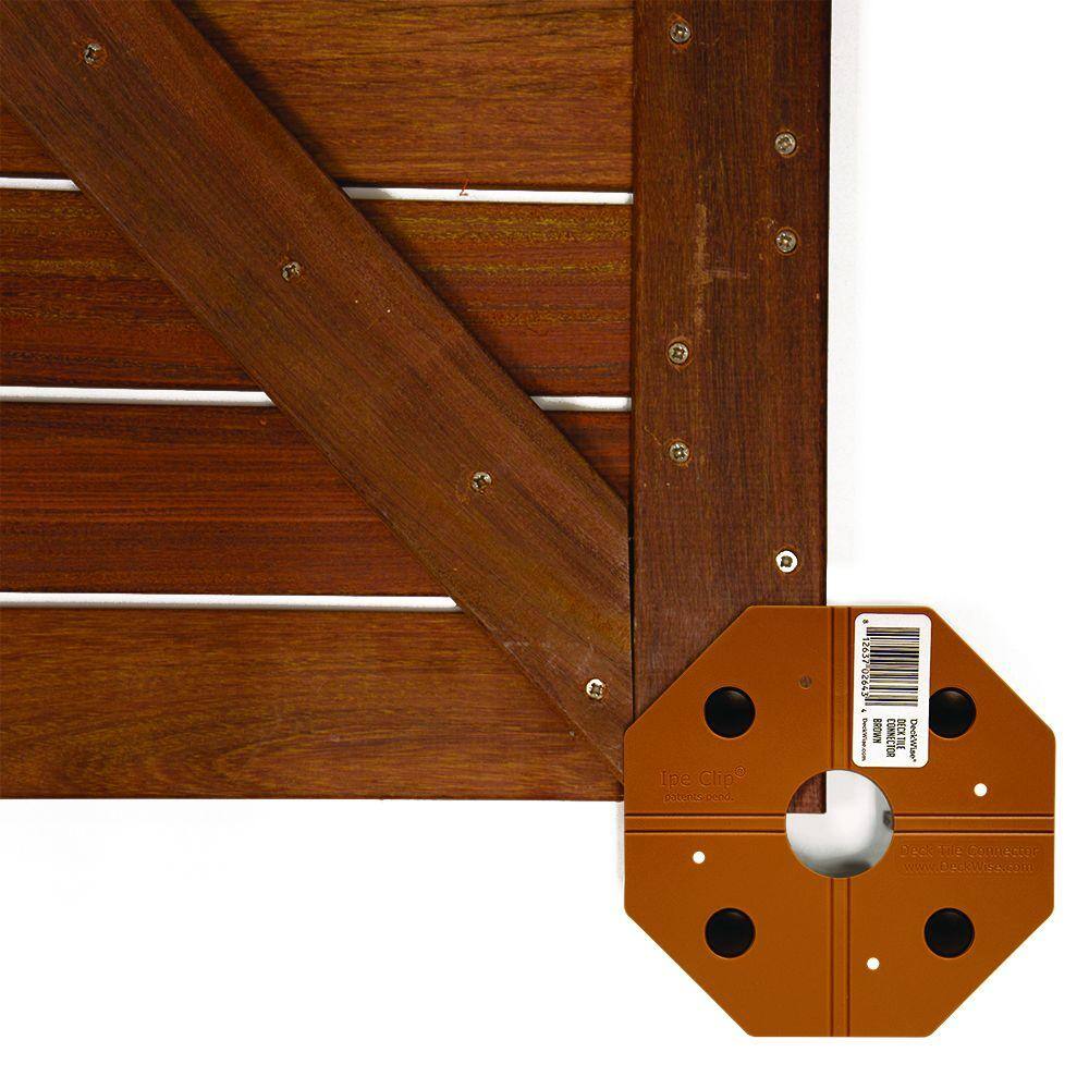 DeckWise WiseTile Hardwood Brown Hardwood Deck Tile Connector