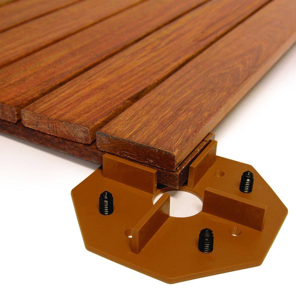 DeckWise WiseTile Hardwood Brown Hardwood Deck Tile Connector