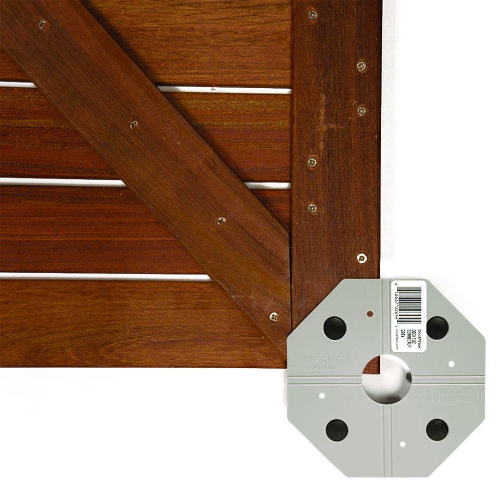 DeckWise WiseTile Concrete Grey Hardwood Deck Tile Connector