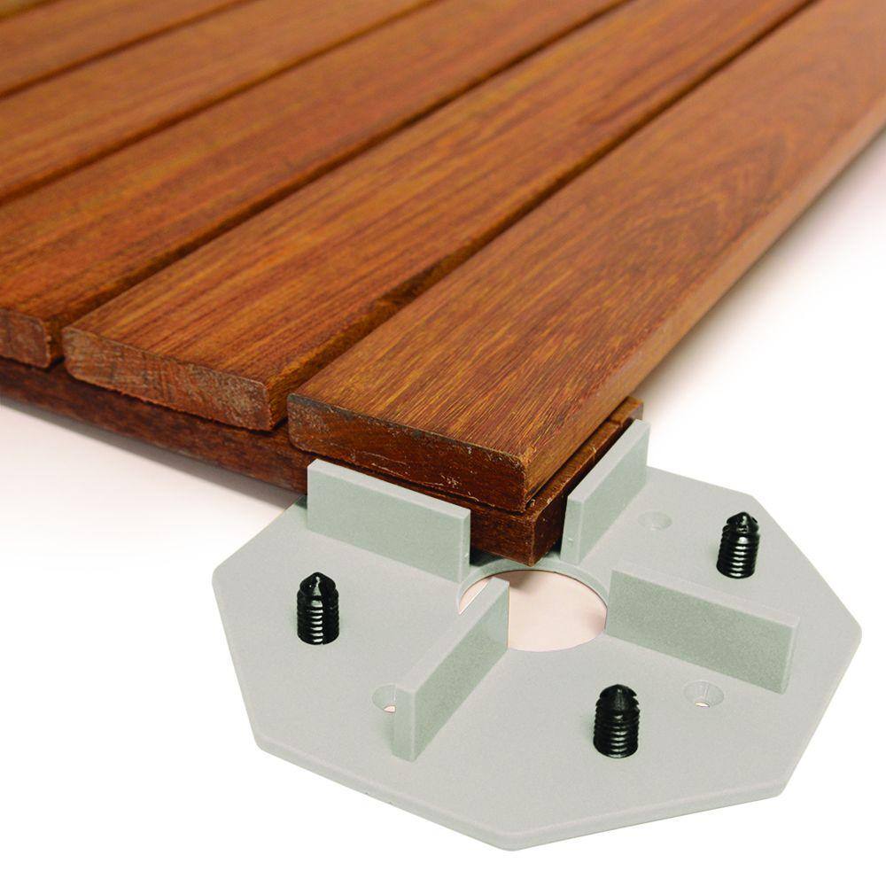 DeckWise WiseTile Concrete Grey Hardwood Deck Tile Connector
