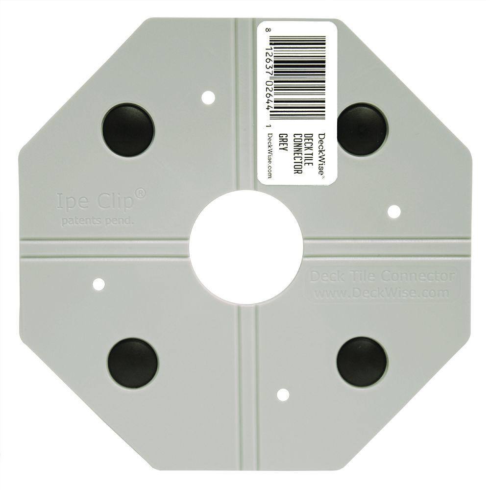 DeckWise WiseTile Concrete Grey Hardwood Deck Tile Connector