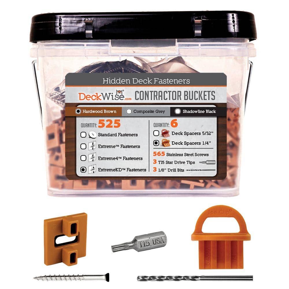 DeckWise ExtremeKD Ipe Clip Brown Biscuit Style Hidden Deck Fastener Kit for Hardwoods (525-Bucket)
