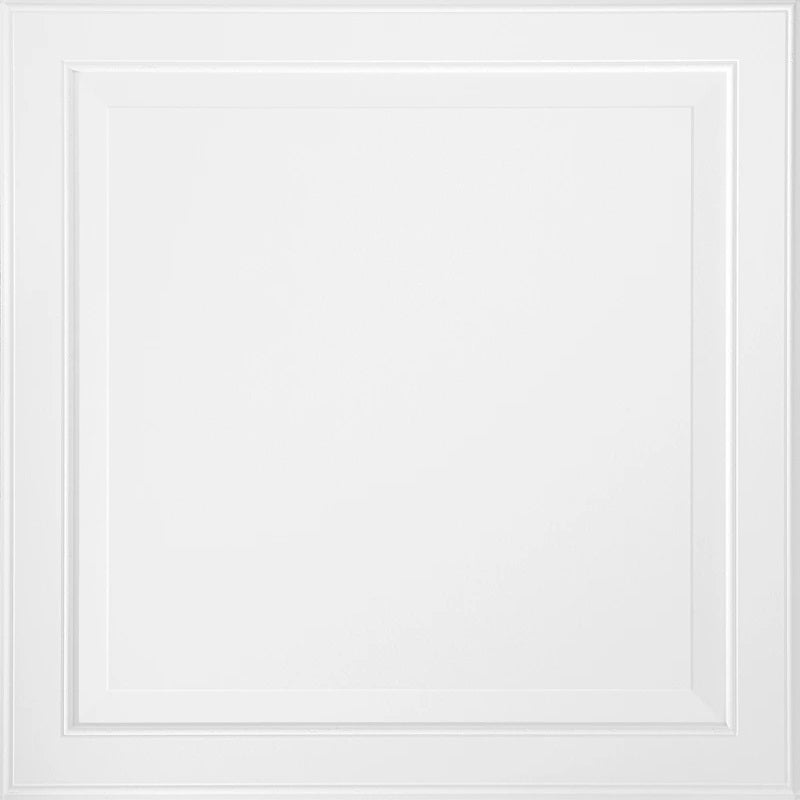 Armstrong Ceilings 24-in x 24-in Raised Panel HomeStyle 6-Pack White Patterned 15/16-in Drop Acoustic Panel Ceiling Tiles