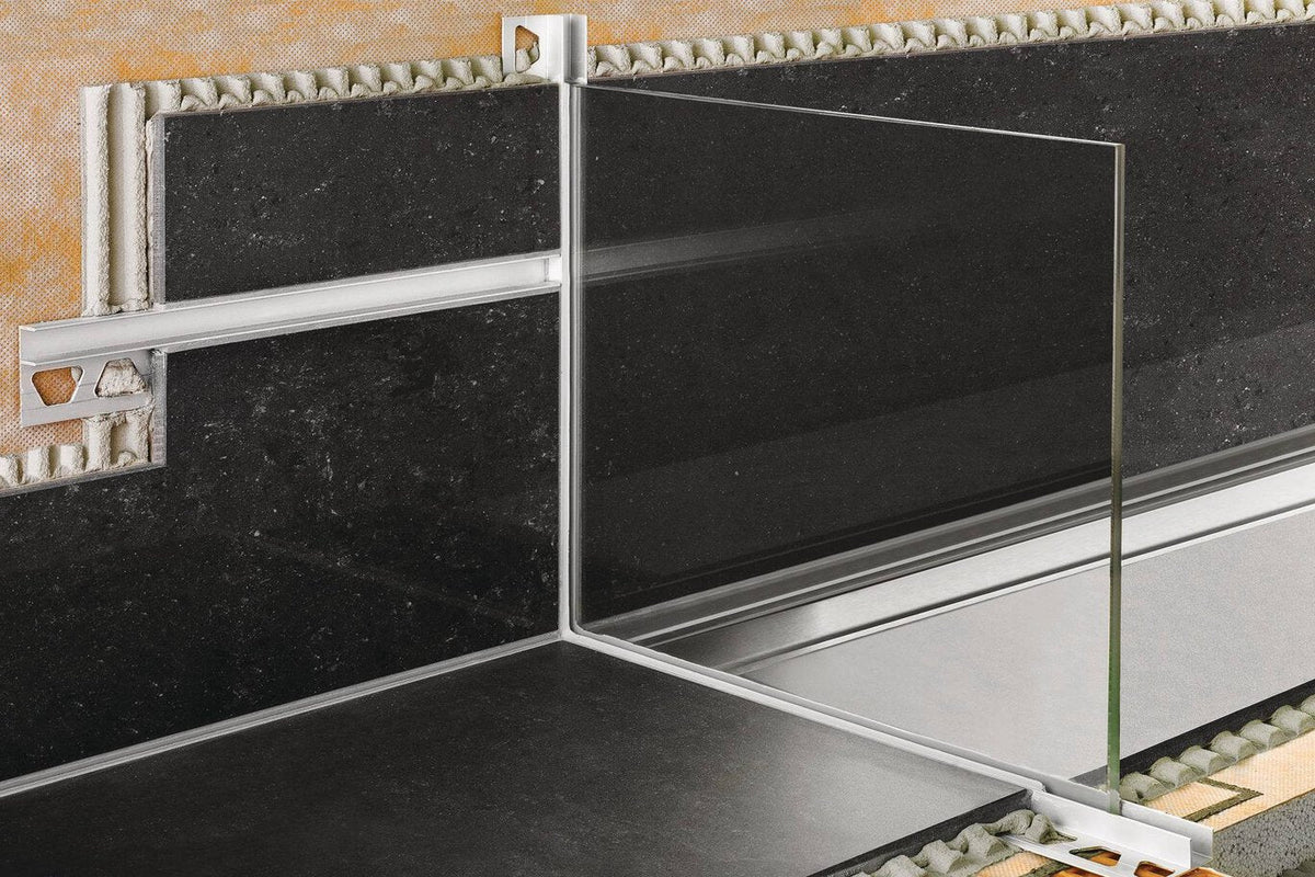 Schluter Systems DECO-SG 0.5-in W x 98.5-in L Satin Anodized Aluminum Shadow Gap Tile Edge Trim