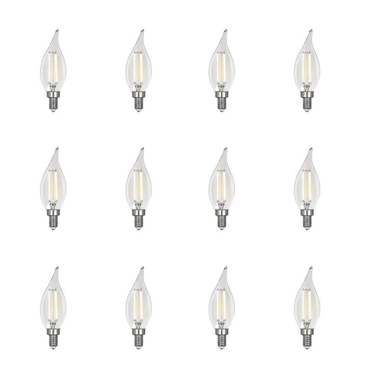 Feit Electric 40-Watt Equivalent CA10 Dim Candelabra Clear Glass Vintage Edison LED Light Bulb with Filament Warm White (12-Pack)