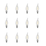 Feit Electric 40-Watt Equivalent CA10 Dim Candelabra Clear Glass Vintage Edison LED Light Bulb with Filament Warm White (12-Pack)