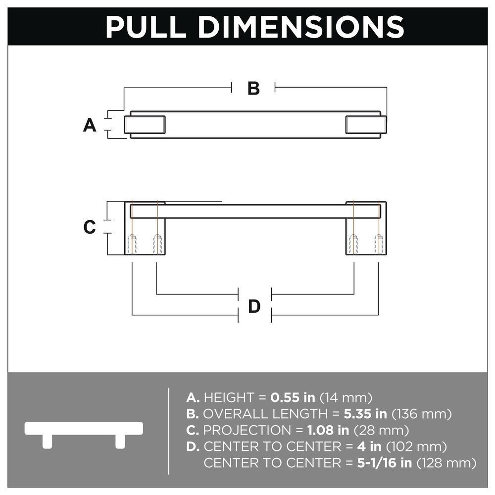 Industrial Insert 4 or 5-1/16 in. (102 or 128mm) Heirloom Silver and Matte Black Dual Mount Drawer Pull - Super Arbor