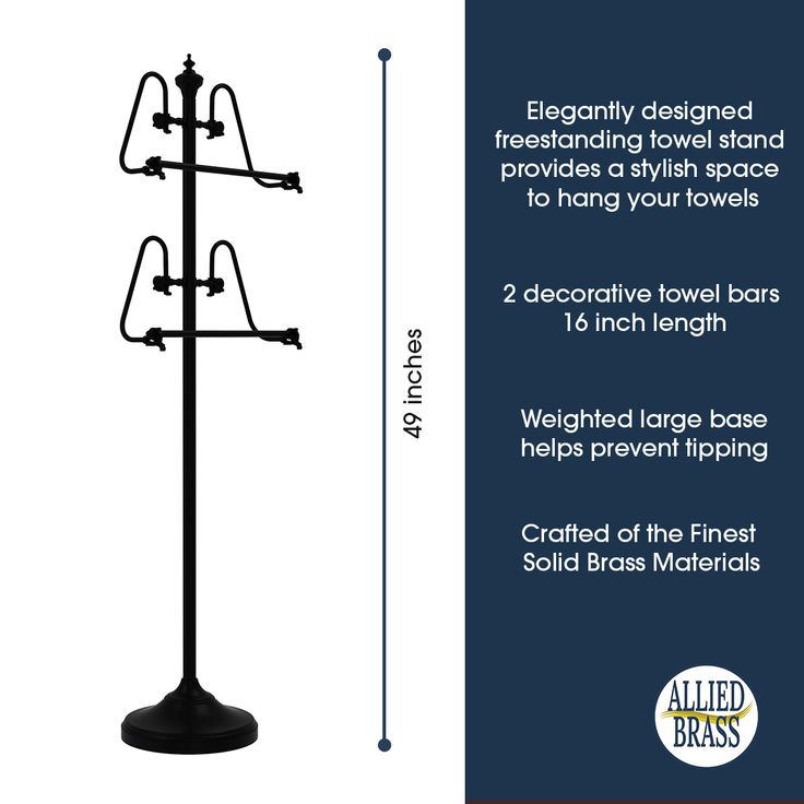 Allied Brass Foor Standing 49-in Towel Stand in Brushed Bronze