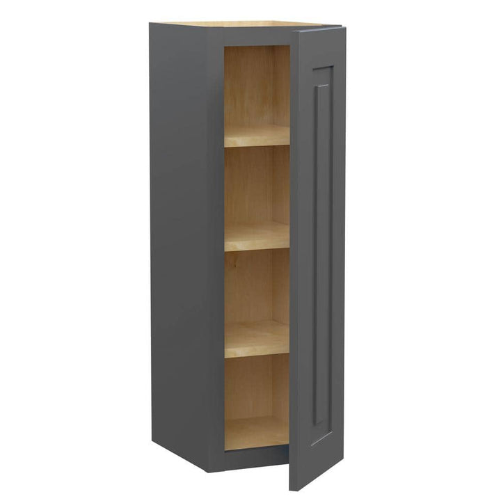 Home Decorators Collection Grayson 12 in. W x 12 in. D x 36 in. H Assembled Plywood Wall Kitchen Cabinet in Deep Onyx with Soft Close
