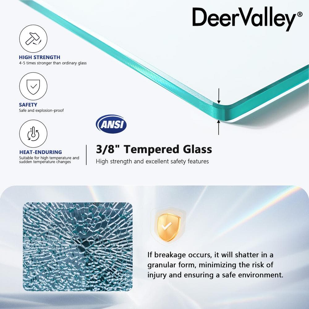 DEERVALLEY 60 in. W x 76 in. H Double Sliding Framed Shower Door in Silver with 3/8 in. (10 mm) Clear Glass