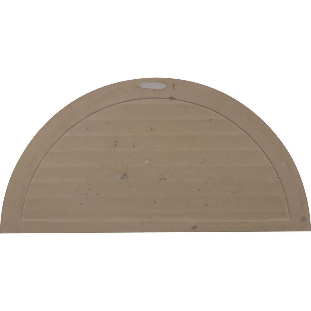 36 in. x 18 in. Half Round Primed Polyurethane Paintable Gable Louver Vent - Super Arbor