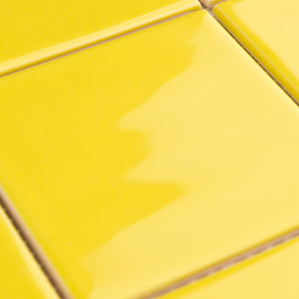 Merola Tile Twist Square Yellow Lemon 11-3/4 in. x 11-3/4 in. Ceramic Mosaic (9.79 sq. ft. / Case)