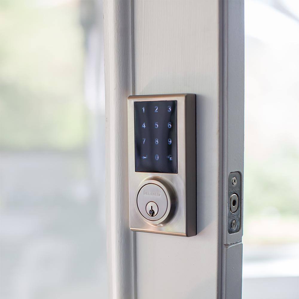 DELANEY HARDWARE Polished Chrome Touchscreen Z-Wave Smartlock Single Cylinder Deadbolt