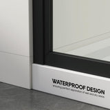 DELUXE DL LIVING LuxeSpa 36 in. W x 76 in. H Fixed Framed Grid Screen Shower Door in Matte Black with 1/4 in. Thick Clear Tempered Glass