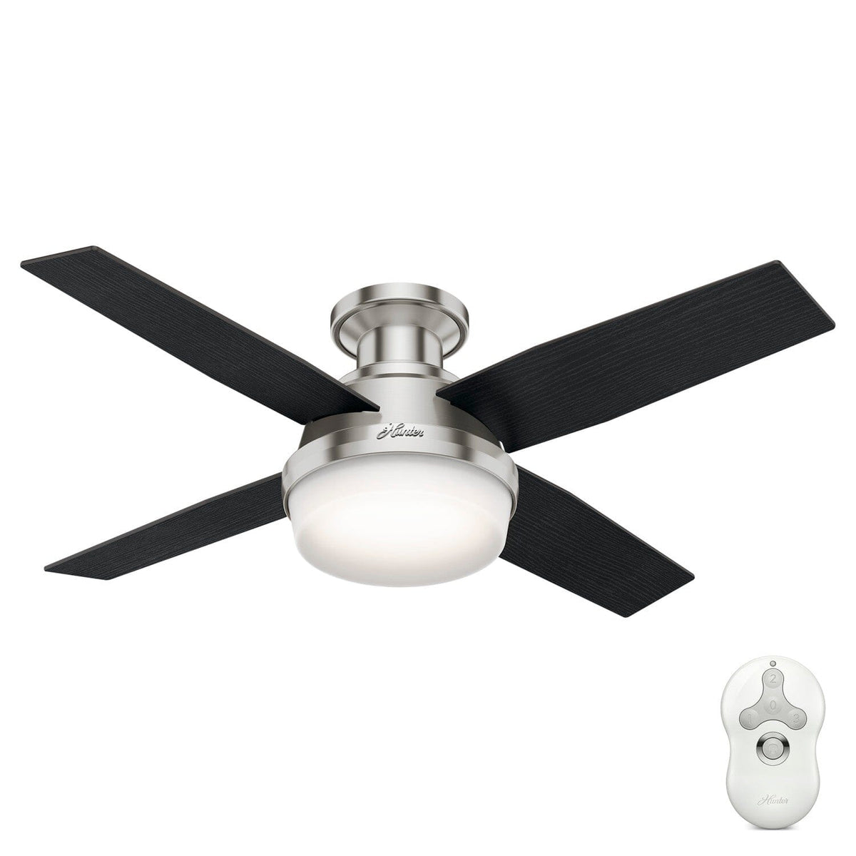 Hunter Dempsey 44-in Noble Bronze LED Indoor Ceiling Fan with Remote (4-Blade)
