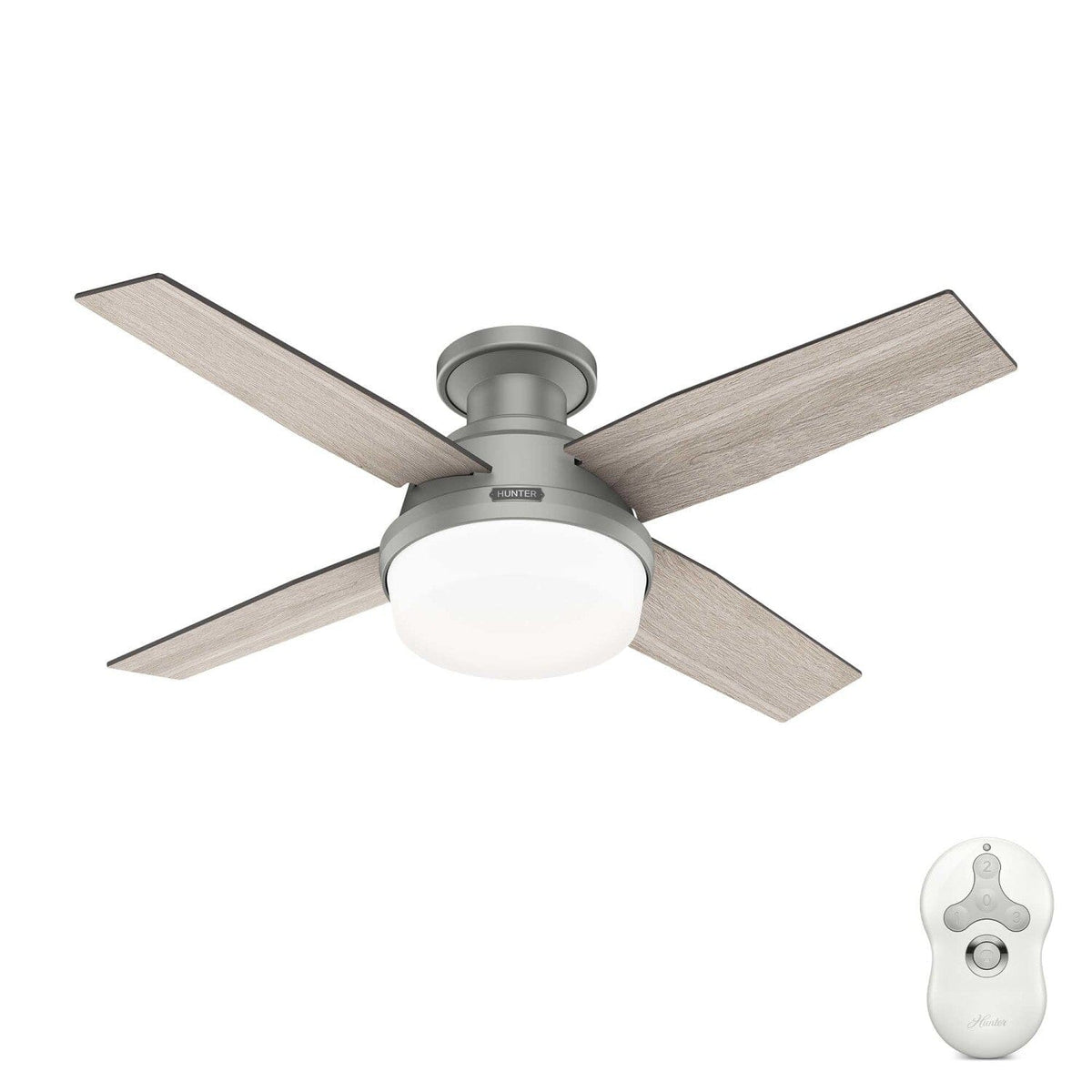 Hunter Dempsey 44-in Noble Bronze LED Indoor Ceiling Fan with Remote (4-Blade)