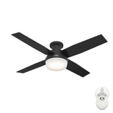 Hunter Low Profile LED 52-in Brushed Nickel Indoor Flush Mount Ceiling Fan with Remote (5-Blade)