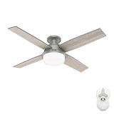 Hunter Dempsey 52-in Fresh White LED Indoor Flush Mount Ceiling Fan with Remote (4-Blade)