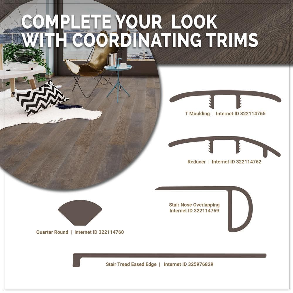 A&A Surfaces Woodridge Derlin Oak 0.28 in. x 6.5 in. Waterproof Wire Brushed Engineered Hardwood Flooring (21.67 sq. ft./case)