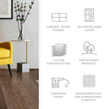 ASPEN FLOORING Desert Shadow Hickory 9/16 in T x 8.66 in. W Tongue and Groove W-Brushed Engineered Hardwood Flooring (31.25 sqft/case)