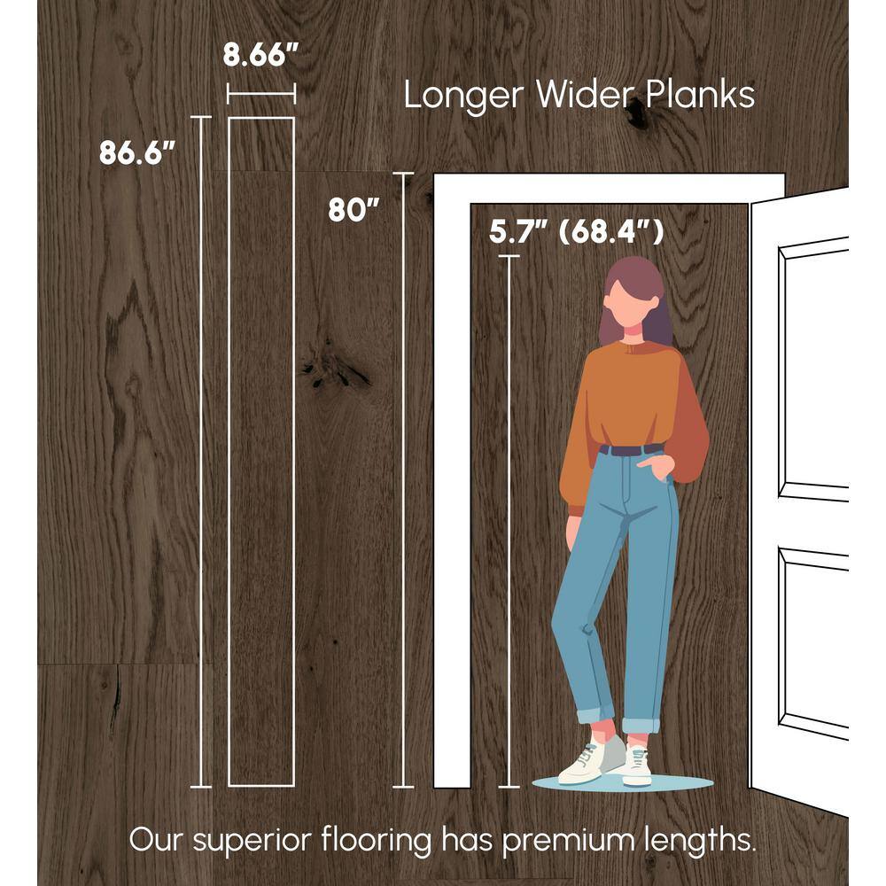 ASPEN FLOORING Desert Shadow Hickory 9/16 in T x 8.66 in W Tongue and Groove W-Brushed Engineered Hardwood Flooring (1250 sqft/pallet)