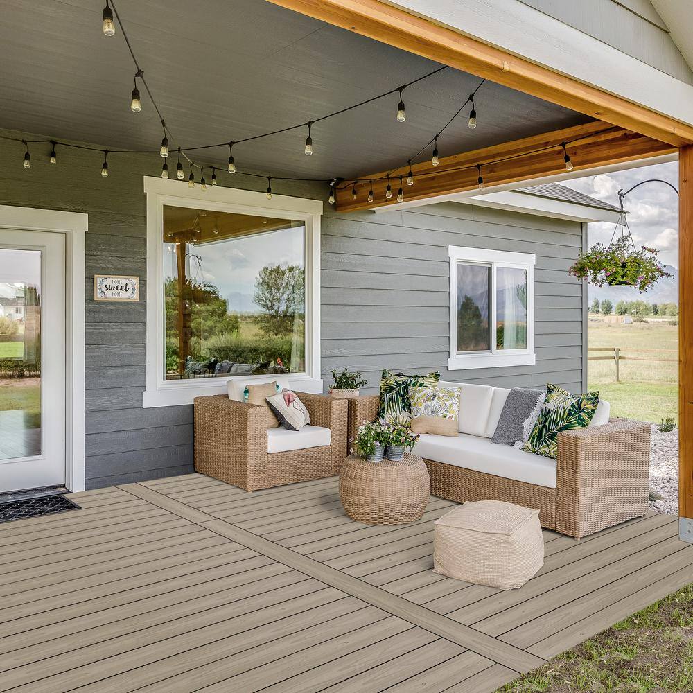 CREATIVE SURFACES 8 ft. Desert Stone Composite Decking Boards (4 Planks)