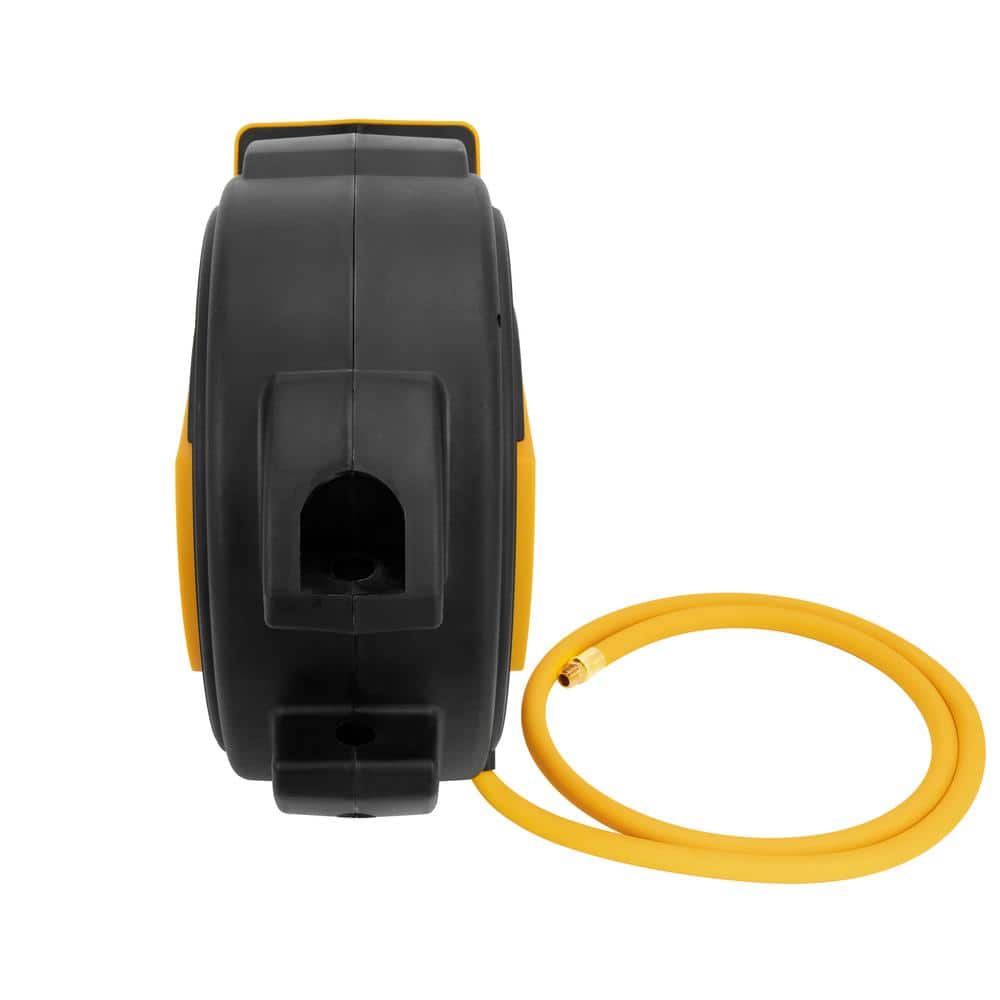 DEWALT Enclosed Hybrid Polymer 3/8 in. x 50 in. Hose Reel with 1/4 in. NPT Fitting